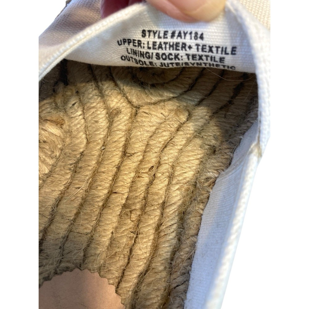 J Crew Shoes Women‎ Sz 8  Cream Black Flats Espadrilles Slip On Beach Preppy - Picture 8 of 8